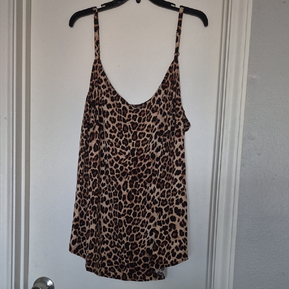 Torrid NWOT Leopard Print Spaghetti Strap Cami in Brown and Black